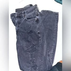 american eagle black mom jeans